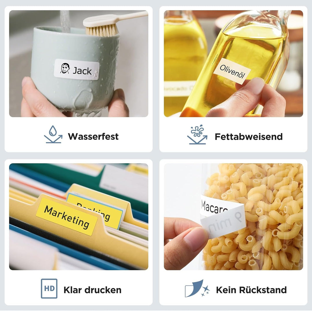 SUPVAN KATASYMBOL Thermo-Etikettenband, E10/E11/E16 Etiketten Papier, Endlos-Etikettenband 15 mm x 6