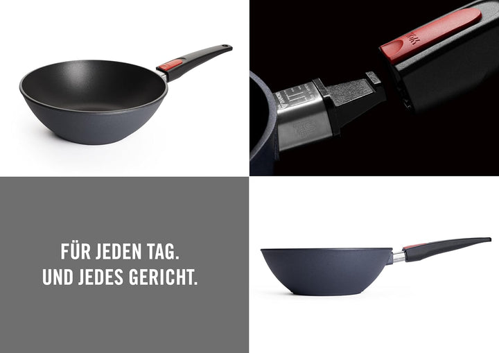 Woll Diamond Lite Wok- und Rührpfanne, Ø 26 cm, 9 cm hoch, mit abnehmbaren Stiel - Geeignet für Cera