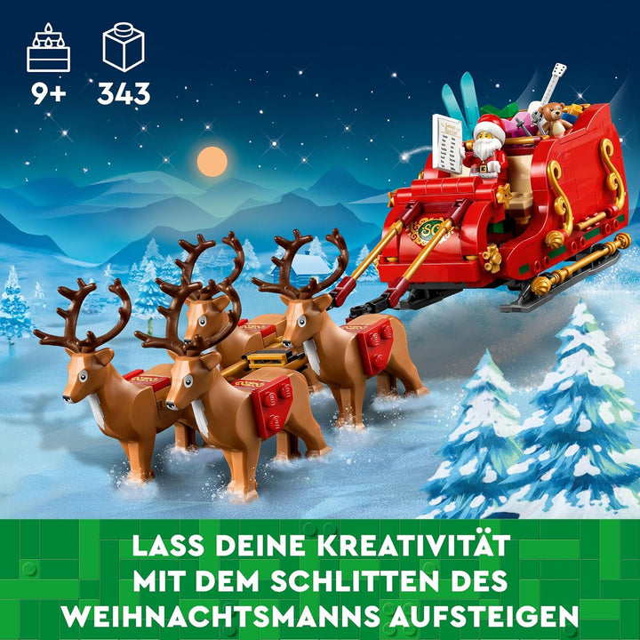 LEGO Schlitten des Weihnachtsmanns, BAU- und Spielset für Kinder mit Minifigur und Rentieren, Gesche