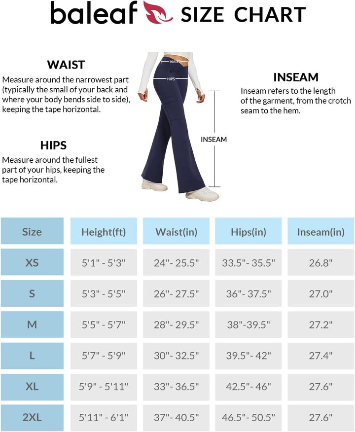 baleaf Thermo Hose Damen Thermo Leggings mit Taschen Wanderhose Wasserabweisend Bootcut Leggings Sch