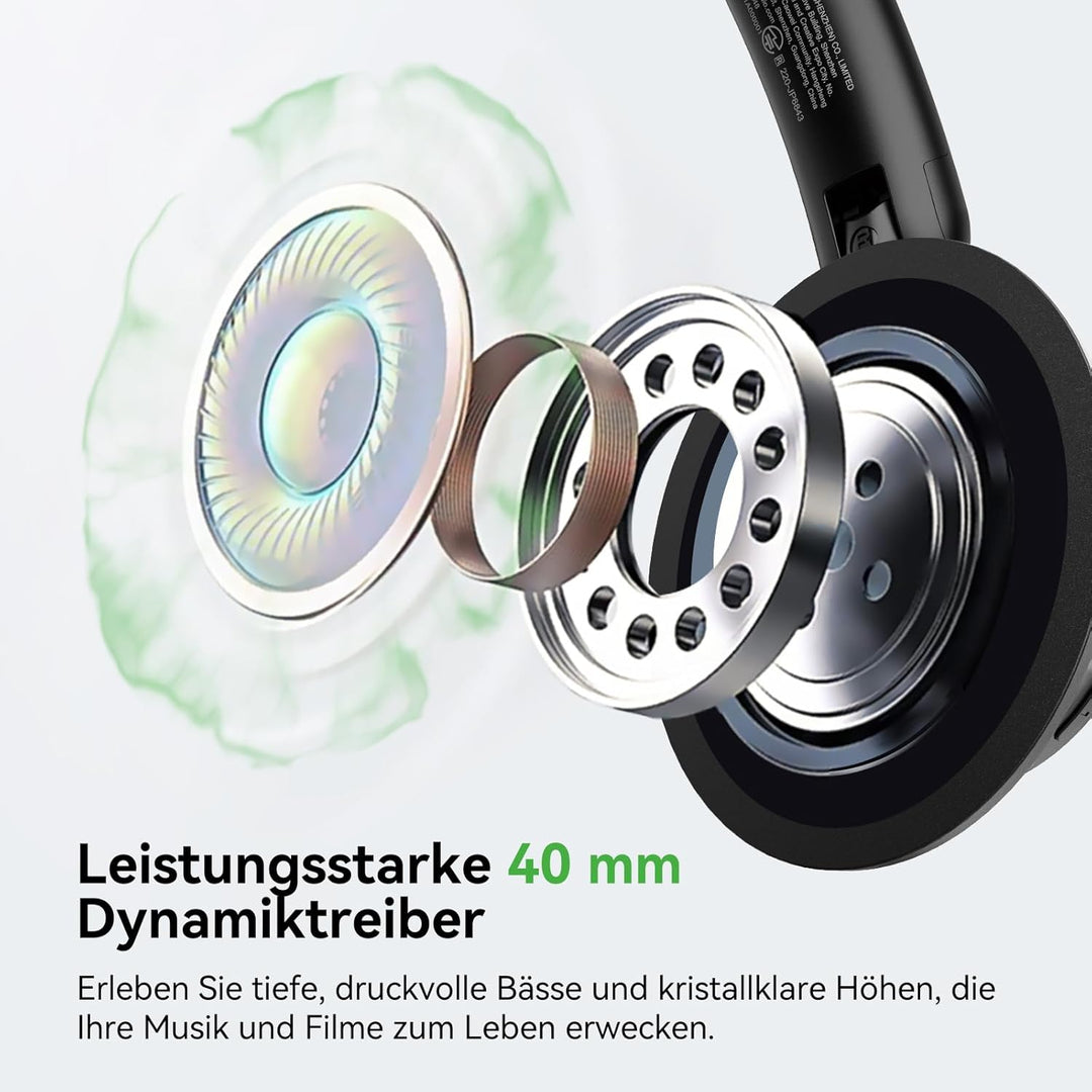 OneOdio Focus A1 Pro On Ear Kopfhörer Bluetooth, Hybrid Aktive Noise Cancelling, 70 Stunden Akku mit