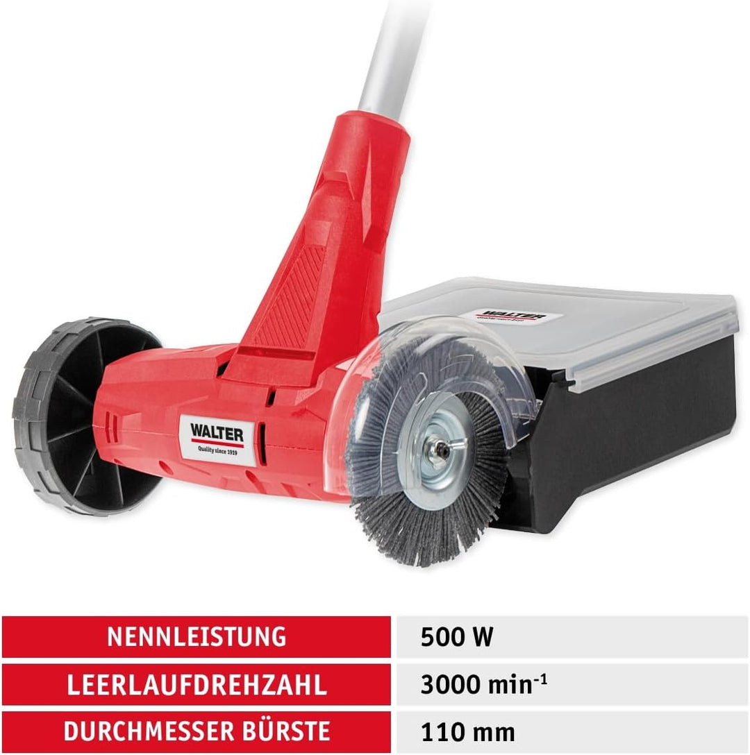 WALTER 2in1 Fugenreiniger 400W mit Fangbox - Inkl. Metall- & Nylonbürste - 3000 U/min Drehzahl - Eff