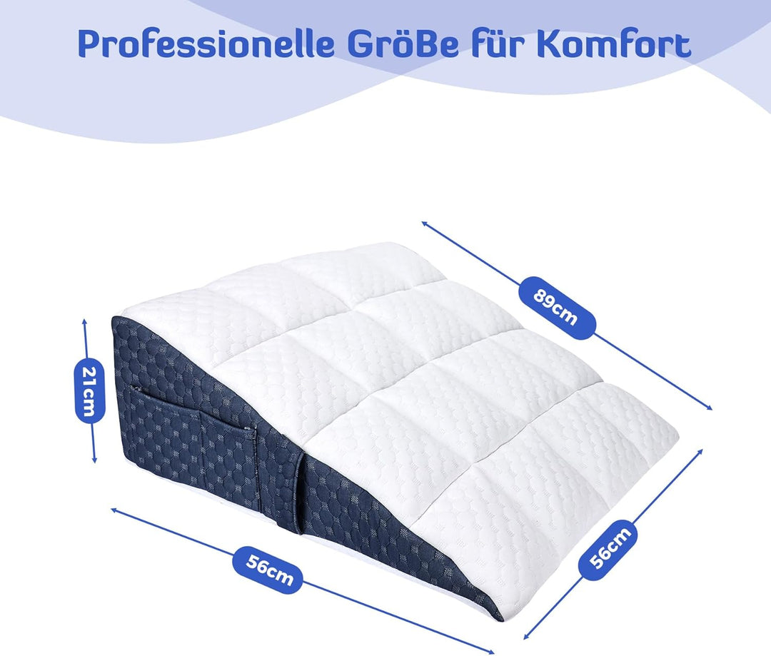 INFANZIA Vielseitig Keilkissen für Bett und Sofa-Memory Schaum Lesekissen-Ergonomischer Bettkeil für