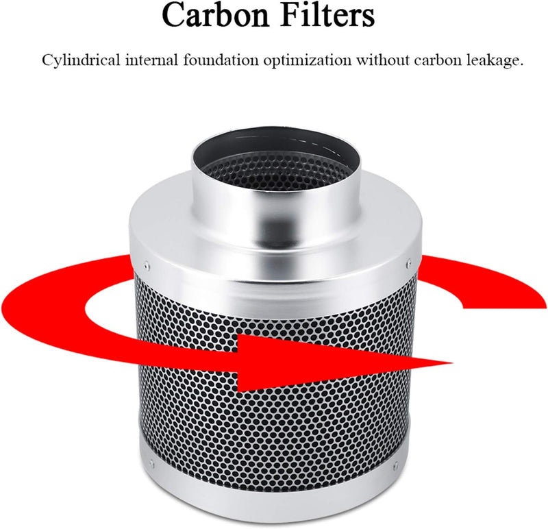 Aktivkohlefilter Edelstahl Kohlefilter Aktivkohle Filter, 4 Zoll, 200 mm, Kohlefilter, geruchshemmen