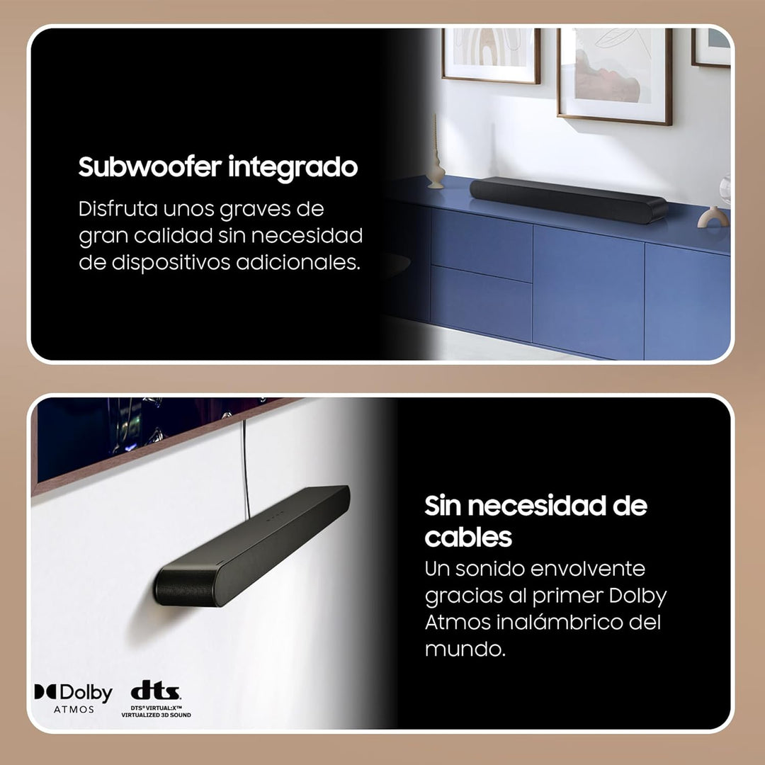 Samsung Soundbar HW-S60D/ZF S Serie, 7 Lautsprecher, Wireless Dolby Atmos, 5.0-Kanal-Audio, Q-Simpho