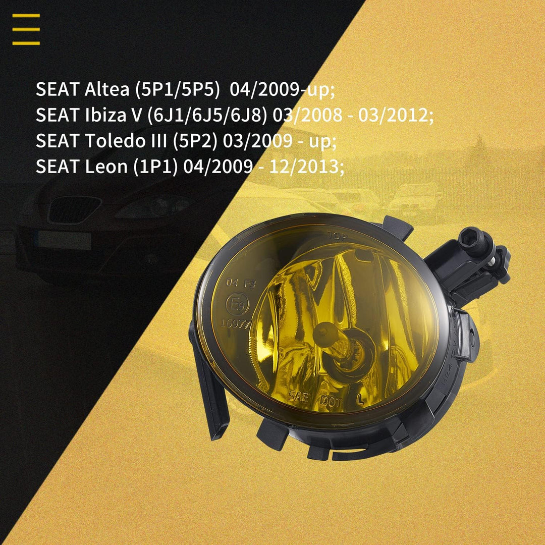 WISGOL Nebelscheinwerfer passt für SEAT Altea(5P1/5P5) 04/2009-up SEAT Ibiza V(6J1/6J5/6J8) 03/2008-