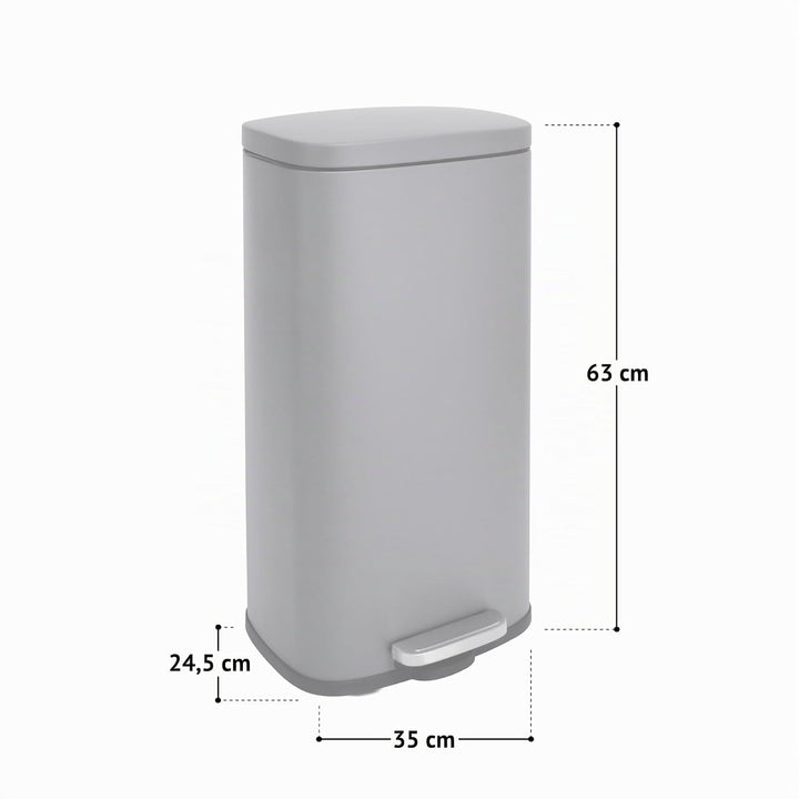 SVITA TQ30 Mülleimer Treteimer Abfalleimer 30L Inneneimer rund Kücheneimer 30L (Schwarz), Schwarz