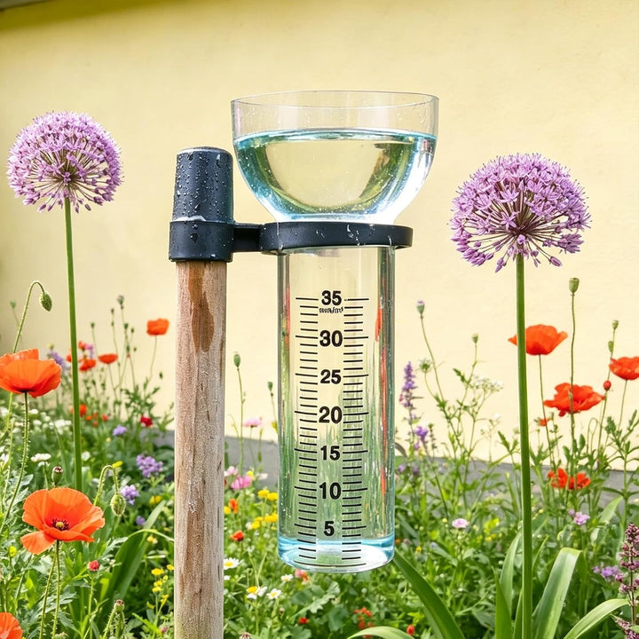 BAIFULAI 4 Stück Regenmesser: 35 mm Regenmesser Ersatzglas, Trichterförmiger Regenmesser Glas mit 4