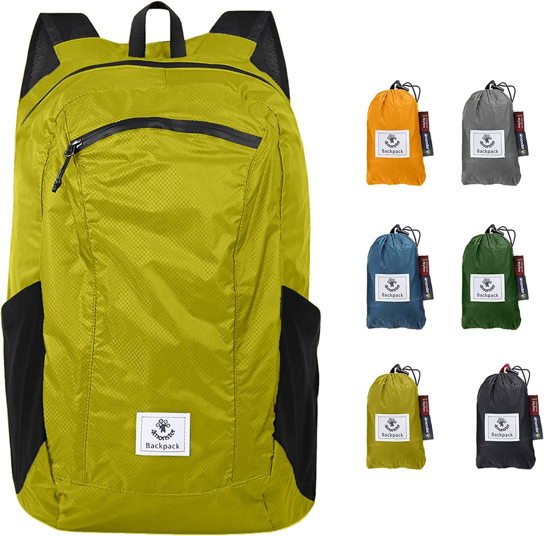4Monster Faltbarer Rucksack Ultra Leicht, Unisex Tagesrucksack Outdoor, Wasserdichter Wanderrucksack