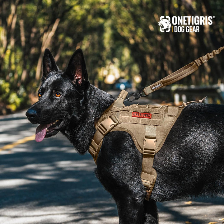 OneTigris Taktische Hundeweste Service Hundegeschirr MOLLE Hundeausbildung Geschirr 1000D Nylon (M,