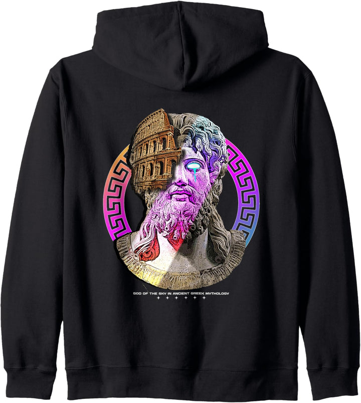 Zeus Statue – Edgy Aesthetic Streetwear Kapuzenjacke