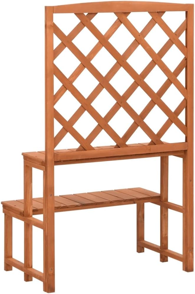 vidaXL Tannenholz Massiv Blumentreppe mit Rankgitter Rankhilfe Spalier Pflanzenregal Blumenständer B