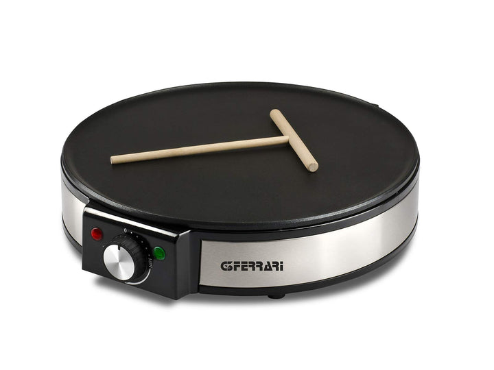 G3 Ferrari G10098 Profi-Crepe-Pfanne aus Edelstahl, Temperaturregelung, Durchmesser 30 cm, 1200 W