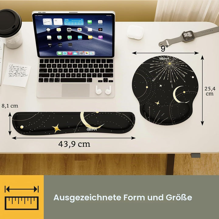 GIM Mauspad Gelkissen Mousepad mit Handauflage Ergonomisches Mauspad Tastatur Handgelenkauflage Gelk