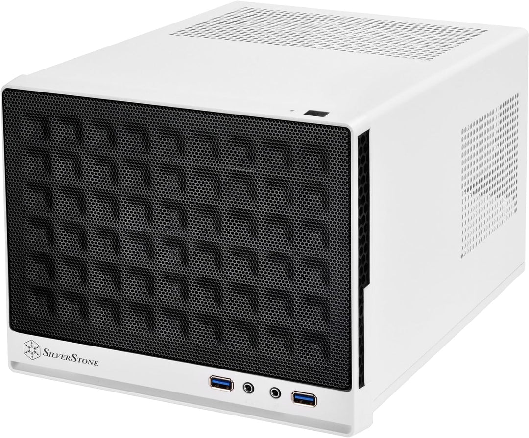 SilverStone SST-SG13WB - Sugo Mini-ITX kompaktes Cube Gehäuse, Mesh-Frontblende, schwarz-weiss, SST-