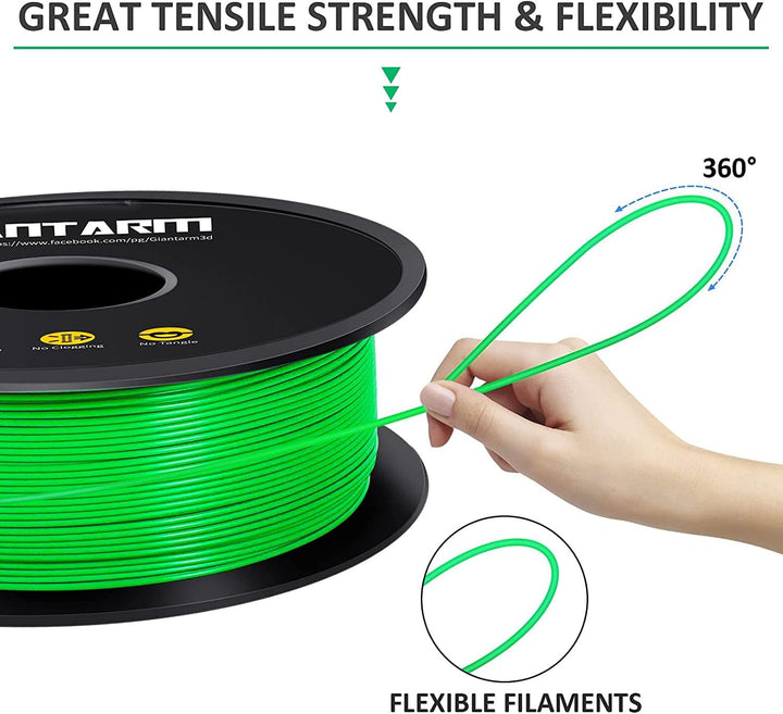 PLA Filament 1.75mm,GIANTARM 3D Drucker Filament PLA Grün 1kg Spool C-Grüner, C-Grüner