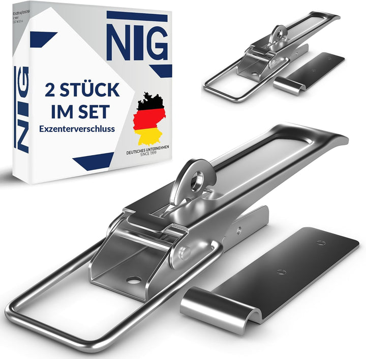 NTG Exzenterverschluss mit Befestigungsplatte | 210 mm | verzinkt und Witterungsbeständig | Anhänger