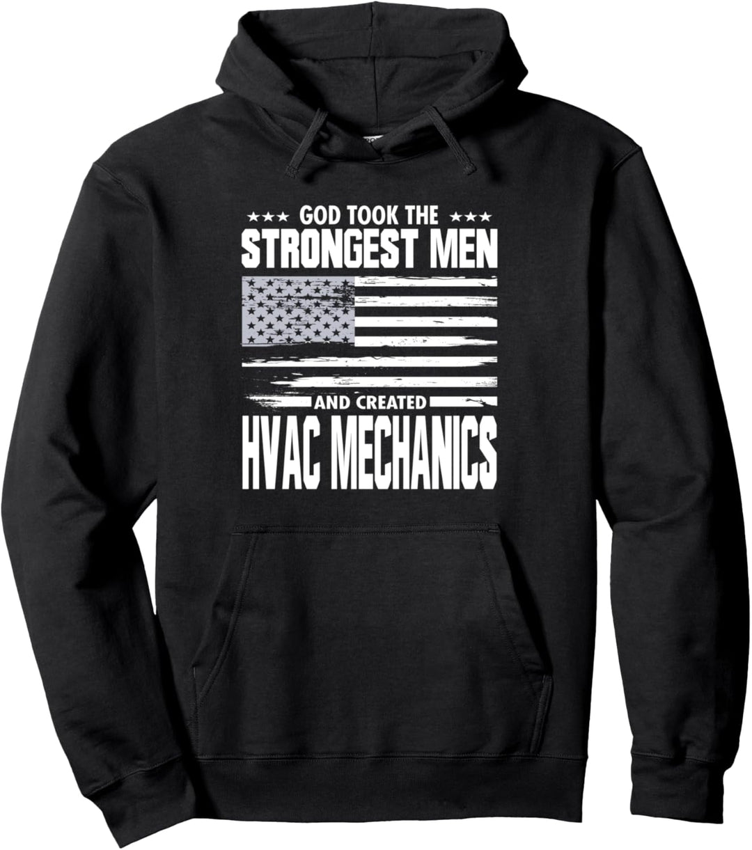 HVAC Mechanics Heating Air Union Worker Proud God Loving Pullover Hoodie