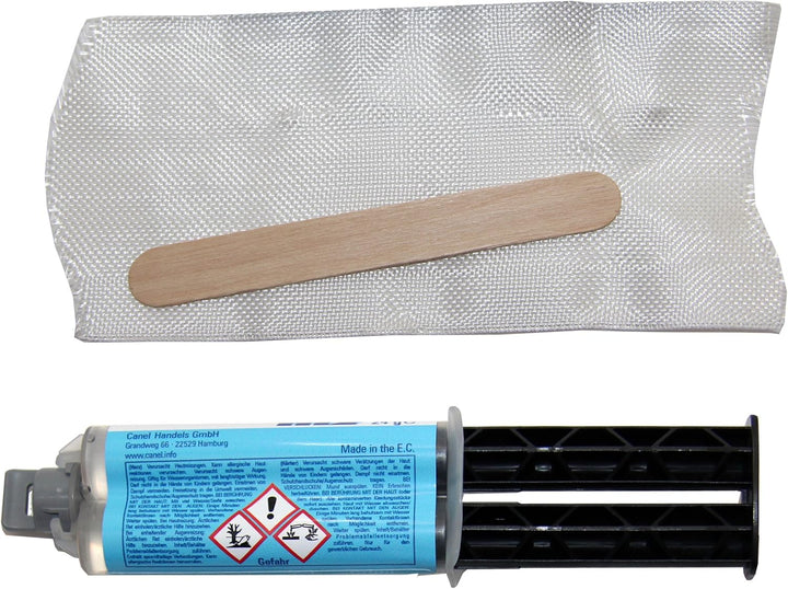 m2 Epoxy Repair schnellhärtend transparent Epoxydharz mit Härter & Glasfasermatte Holzspachtel - Set