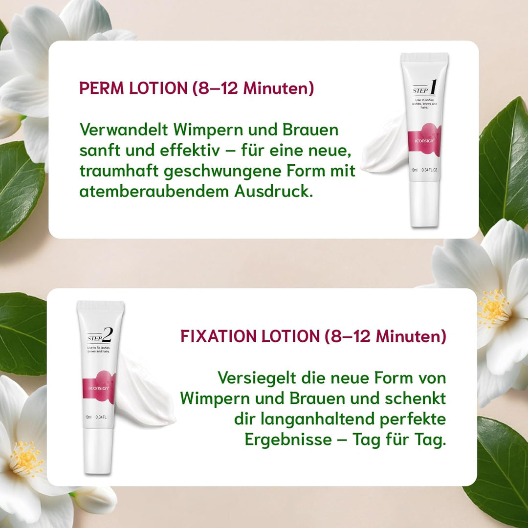 P-Beauty Camellia Wimpernlifting & Augenbrauenlifting SET - vegane Formel mit Kamelienextrakt - Wimp