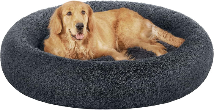 Feandrea Hundebett flauschig, Katzenbett, Donut Kissen, waschbar, Polsterung in der Mitte herausnehm