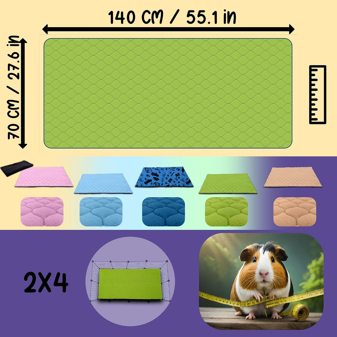 NEO SOLVO Käfig Einlage für Meerschweinchen und Kaninchen – 70 x 140 cm (2 x 4) mit abnehmbarer Flee