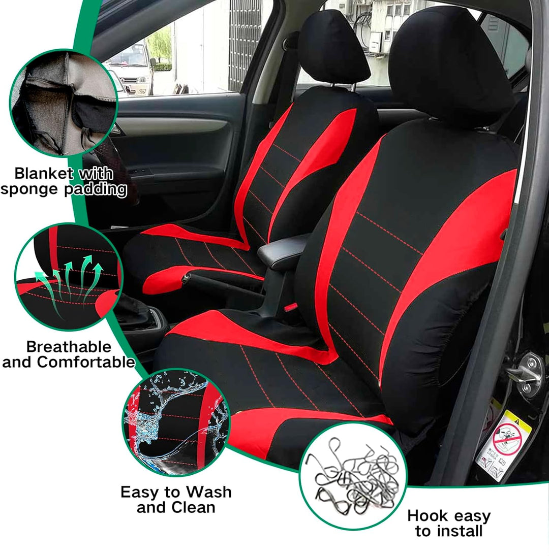 2 Stück Autositzbezüge für Vordersitze,Atmungsaktiv Autositzschoner Airbag-kompatibler Autositzabdec