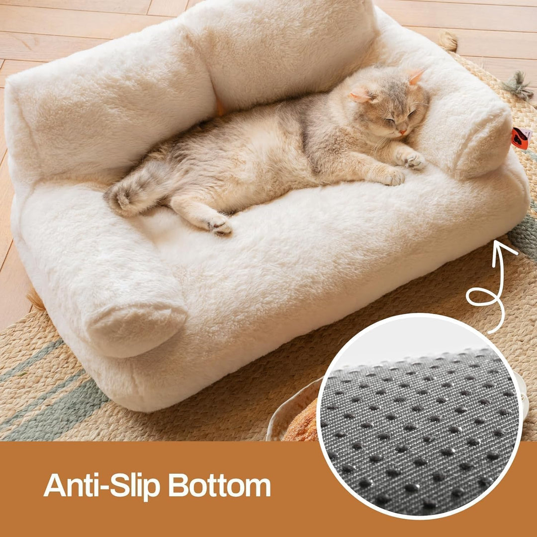 MEWOOFUN Katzenbett Grosse für Katzen, 66x48cm Flauschig und weich Katzensofa Katzencouchbett für mi