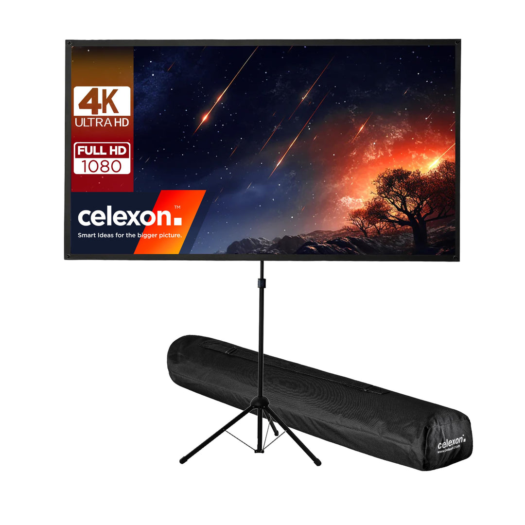 celexon Ultralightweight Stativ-Leinwand 80" | 177x100 cm 16:9 | leichte & kleine tragbare 4K, Full-