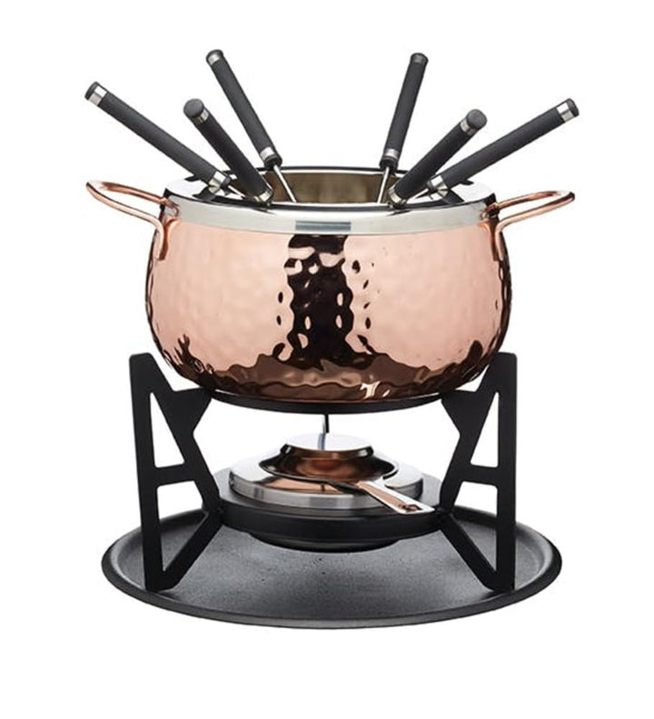 Artesà Fondue-Set, Optik wie Handgehämmertes Kupfer, Edelstahl, für 6