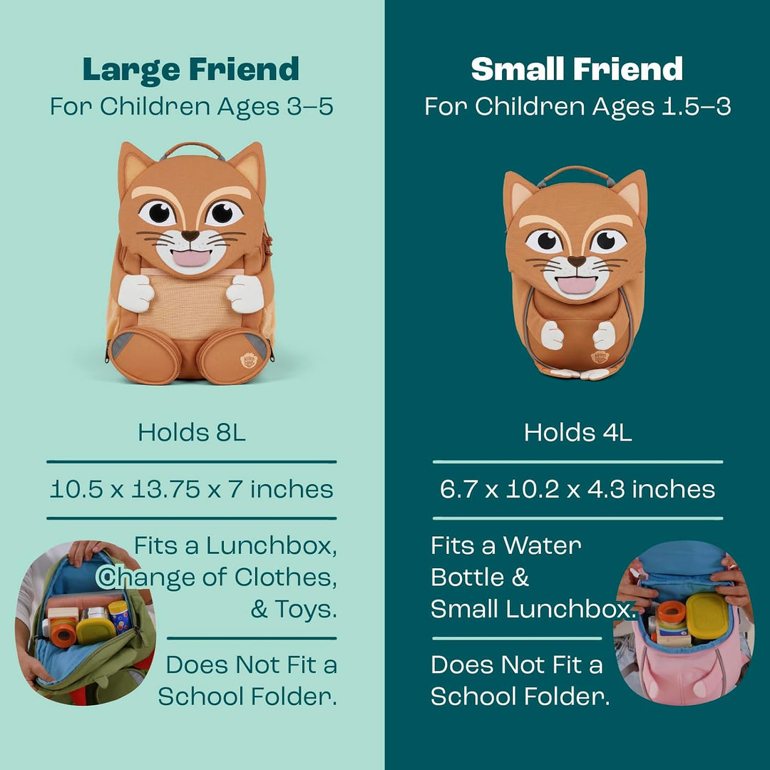 Affenzahn Kinderrucksack Grosser Freund | Kindergartenrucksack für Kinder von 3 bis 5 Jahren mit fun