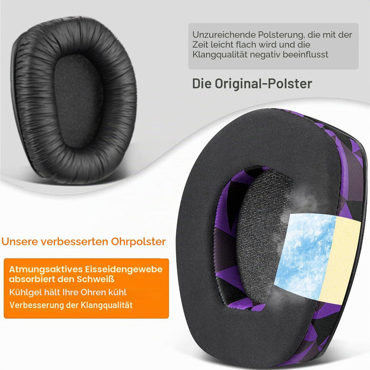 SOULWIT Kühlgel Ersatz Ohrpolster für Sennheiser RS165/RS175/RS185/RS195 (RS 165 175 185 195 RF), Er