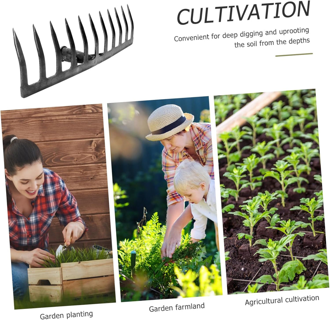 Cabilock Gartenrechenkopf 2 Stücke Garten Rechen Rasenrechen Breite Harke Laubrechen Eisen Rake Rech