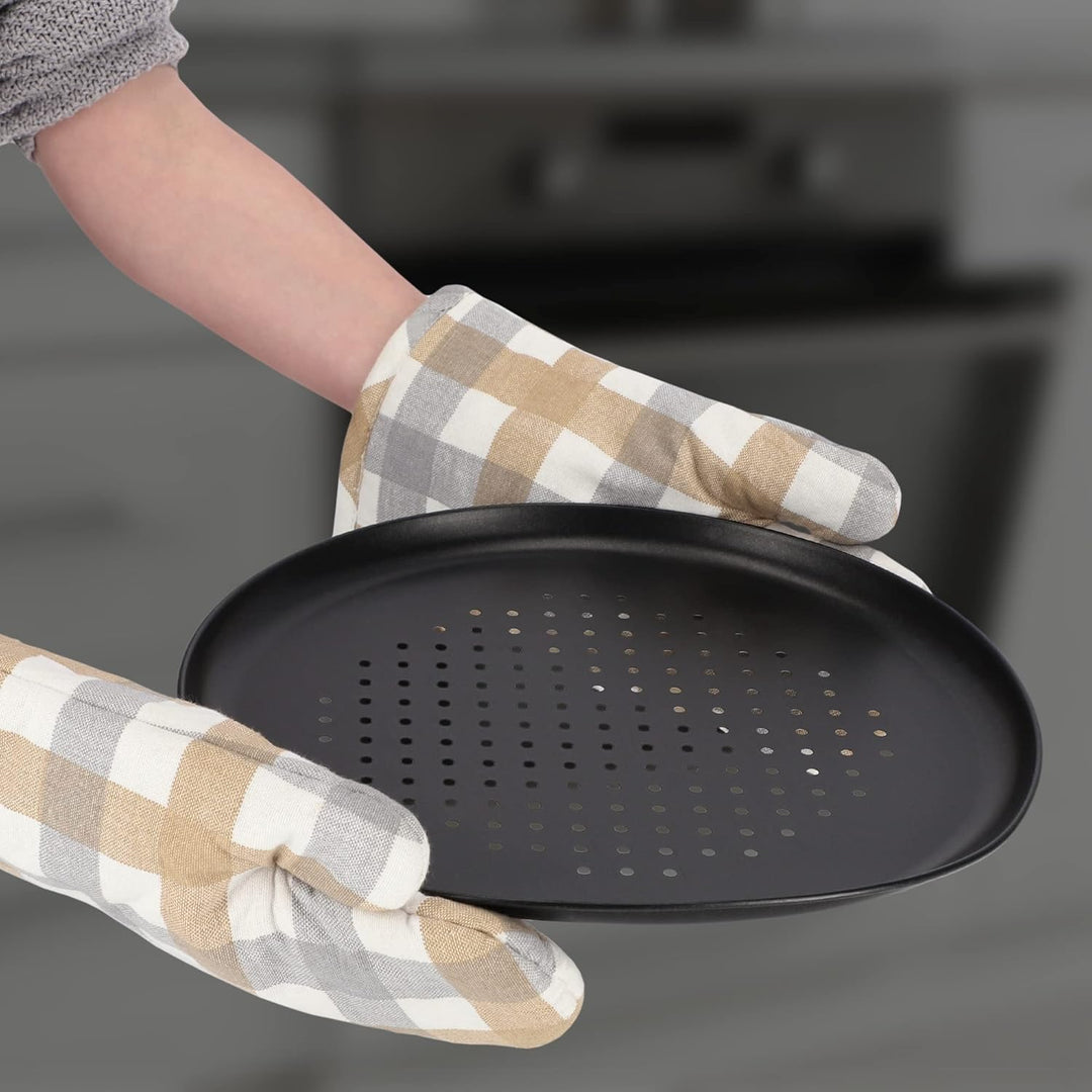 KADAX Pizzaform ∅ 32 cm, Pizza-Pfanne mit Löchern, Backblech aus verzinktem Blech, Pizzablech in zwe