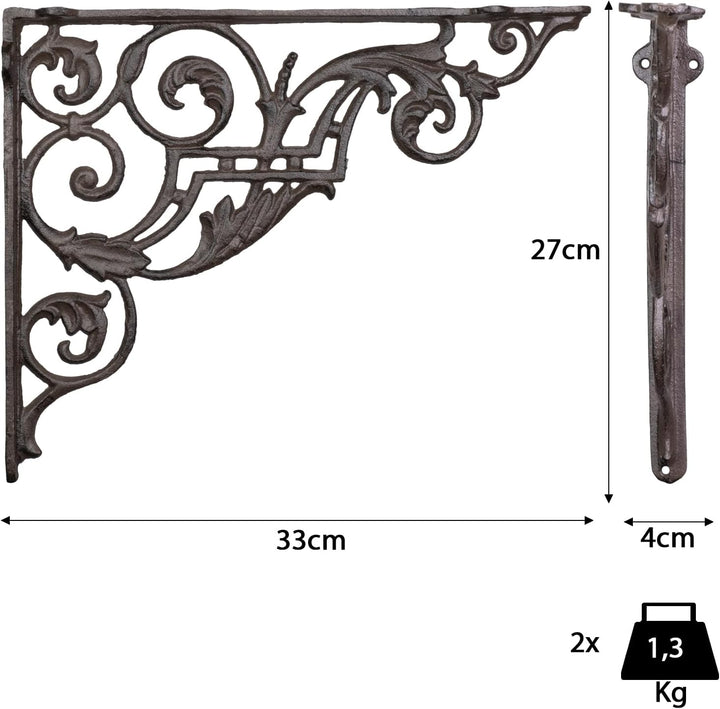 Wandwinkel Winkel Wandhalter 27 X 33 cm Bücherregal Regalträger Set Gusseisen Andalucia Antik Stil M
