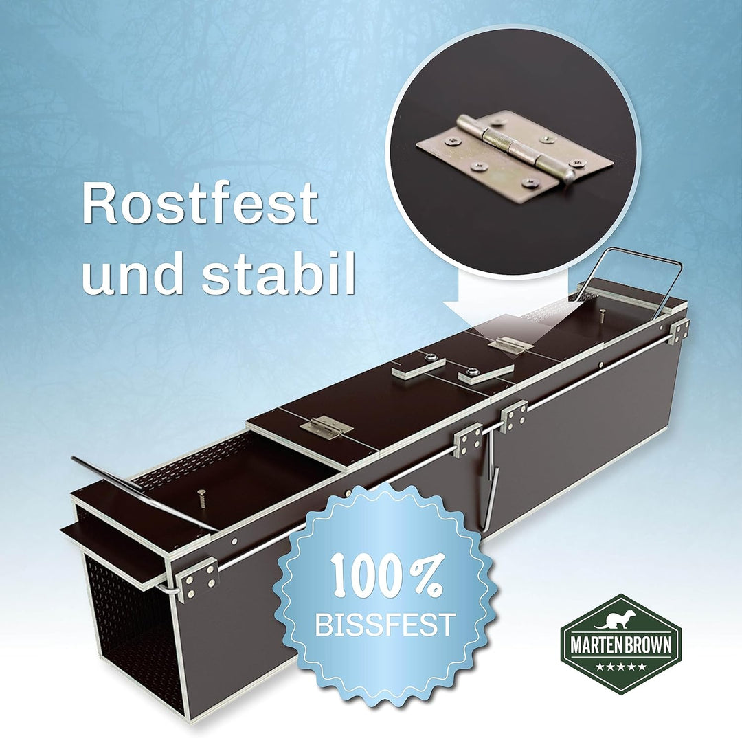 Martenbrown® Kleintierfalle 80cm I Dient auch als Katzenfalle I Kleintier Kastenfalle I Lebendfalle
