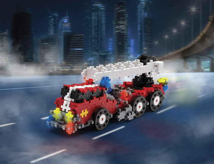 Plus-Plus 9607009 Geniales Konstruktionsspielzeug, Feuerwehrauto, PlusPlus Go! Bausteine-Set, 500 Te