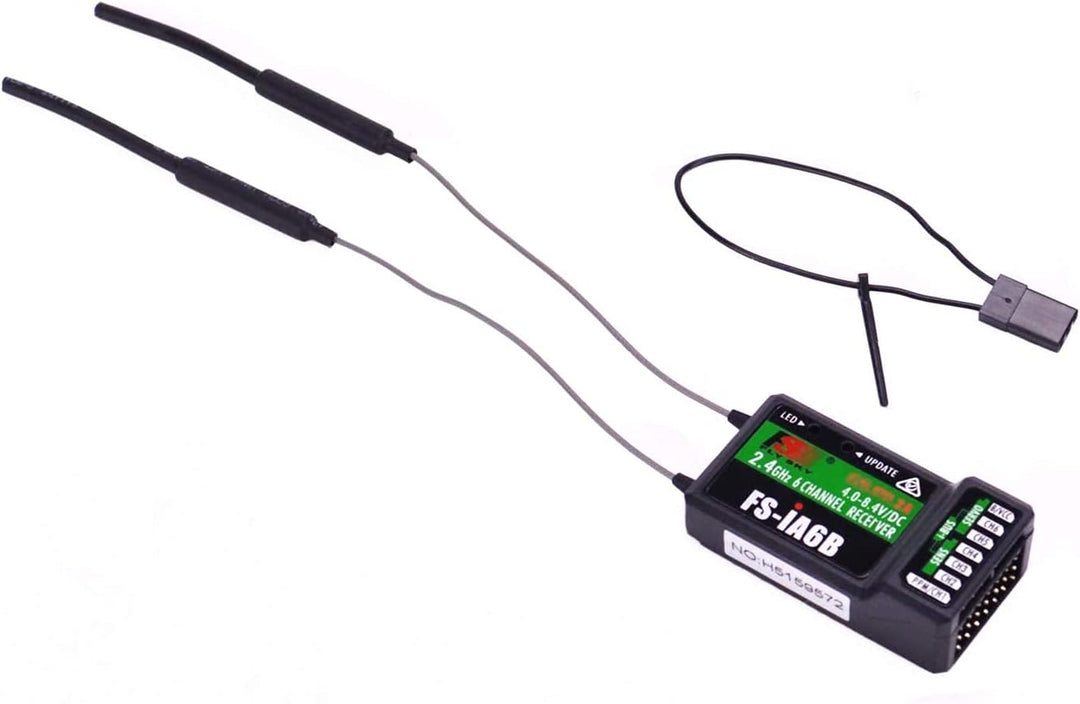 DollaTek FS-iA6B Empfänger 2.4G 6CH mit Doppelantennen-kompatibler Flysky i6 FSI6X i10 Senderfernbed