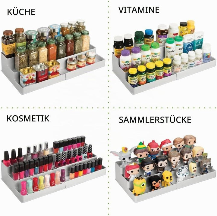 mDesign Gewürzregal für Küchenschrank oder Arbeitsfläche – ausziehbarer Gewürzständer für Ordnung in