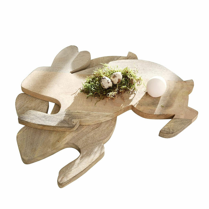 LOBERON Frühstücksbrett 2er Set Doraline, Niedliche Hasenform, Integrierte Eimulde, Tischaccessoires