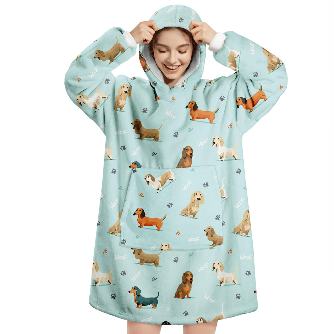 Queenshin Hoodie Decke mit Ärmeln Kuscheldecke Deckenpullover für Damen Herren, Tragbare Decke zum A