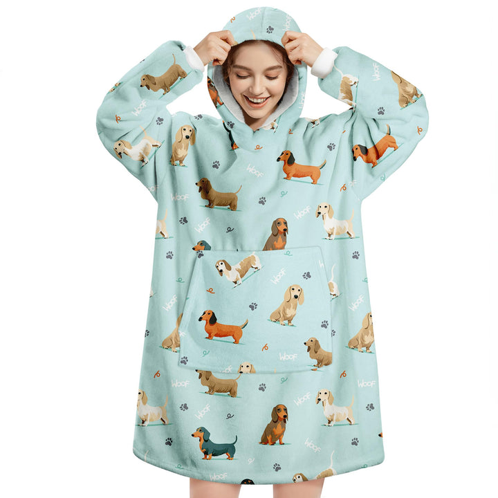 Queenshin Hoodie Decke mit Ärmeln Kuscheldecke Deckenpullover für Damen Herren, Tragbare Decke zum A