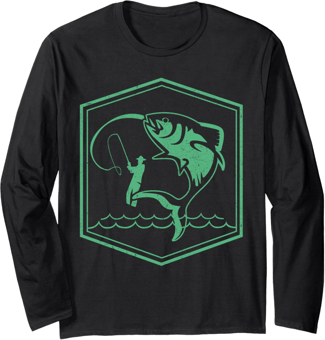 Angler Design Geschenk Angeln Angelrute Fisch Langarmshirt