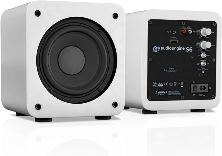 Audioengine S6 Aktiv Subwoofer 15 cm kompakte Grösse, kraftvoller Bass in einem kleinen Paket - 210