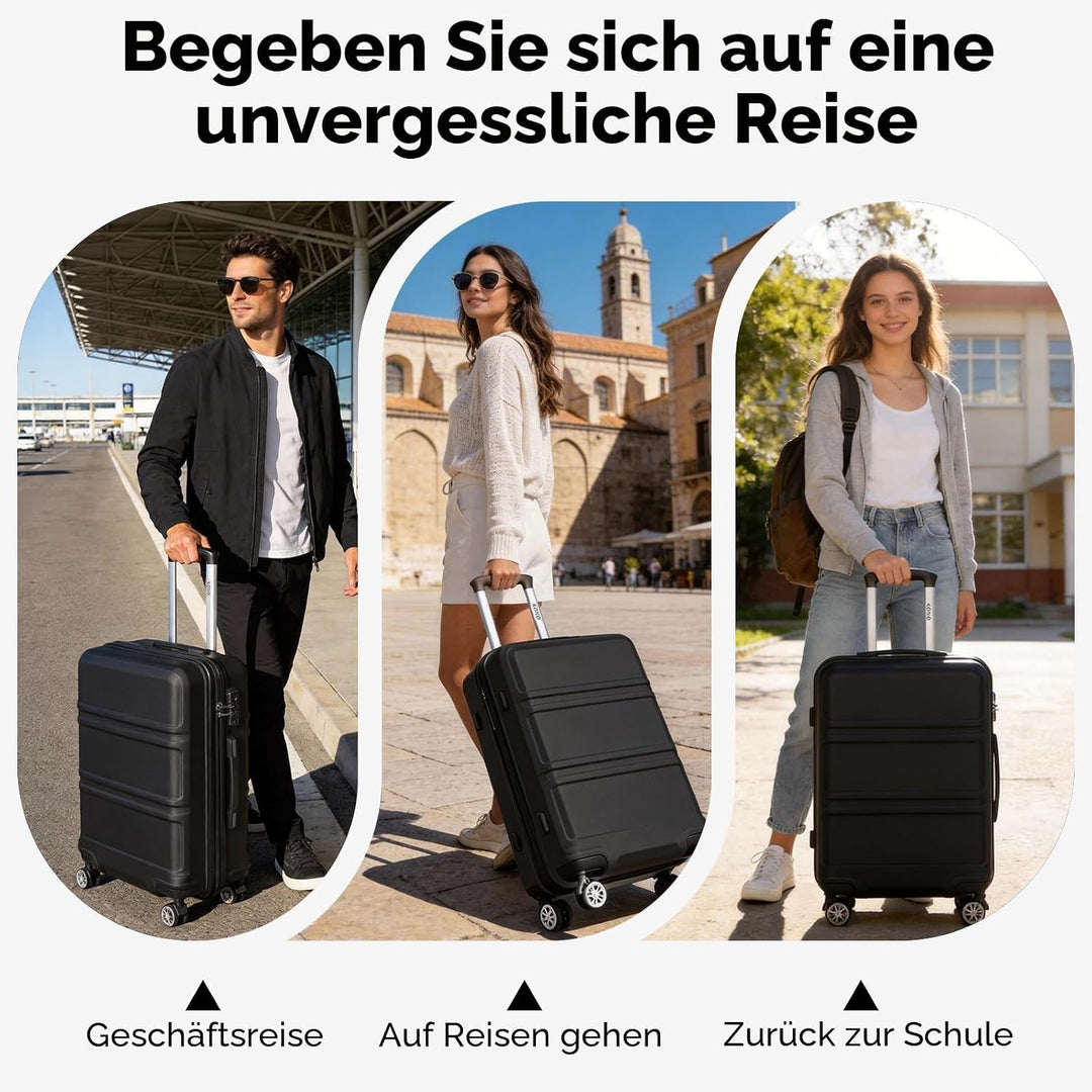 KONO Koffer &amp; Trolleys Mittelgross 24 Zoll Leicht ABS+PC Hartschalenkoffer mit TSA-Schloss Reisekoff