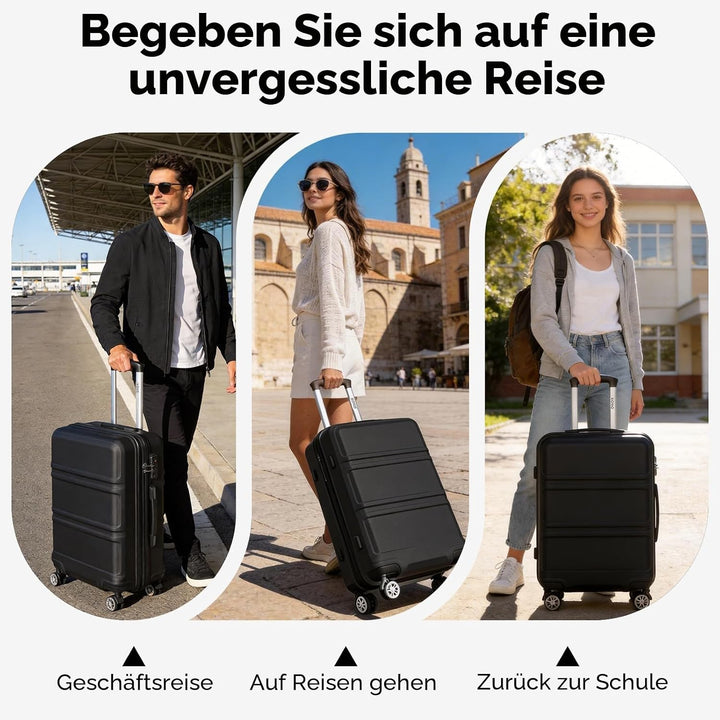 KONO Koffer &amp; Trolleys Mittelgross 24 Zoll Leicht ABS+PC Hartschalenkoffer mit TSA-Schloss Reisekoff