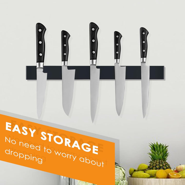 Fousenuk 40cm Magnetleiste Messer, Edelstahl Messerhalter Magnetisch, Selbstklebend Magnet, Knife Ho