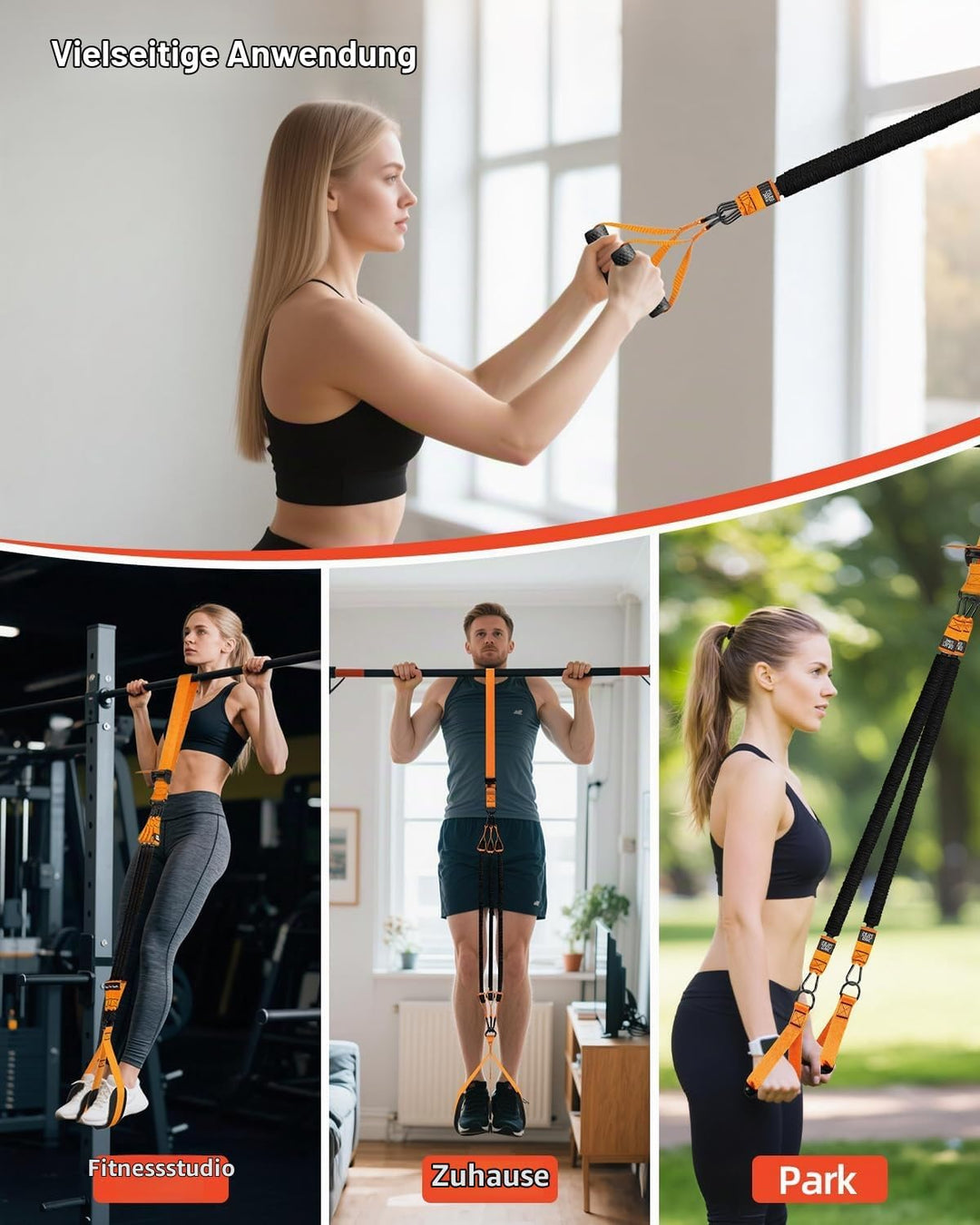Abahub Klimmzugband Set Klimmzughilfe Widerstandsbänder Pull UP Band für Klimmzüge, Training zu Haus