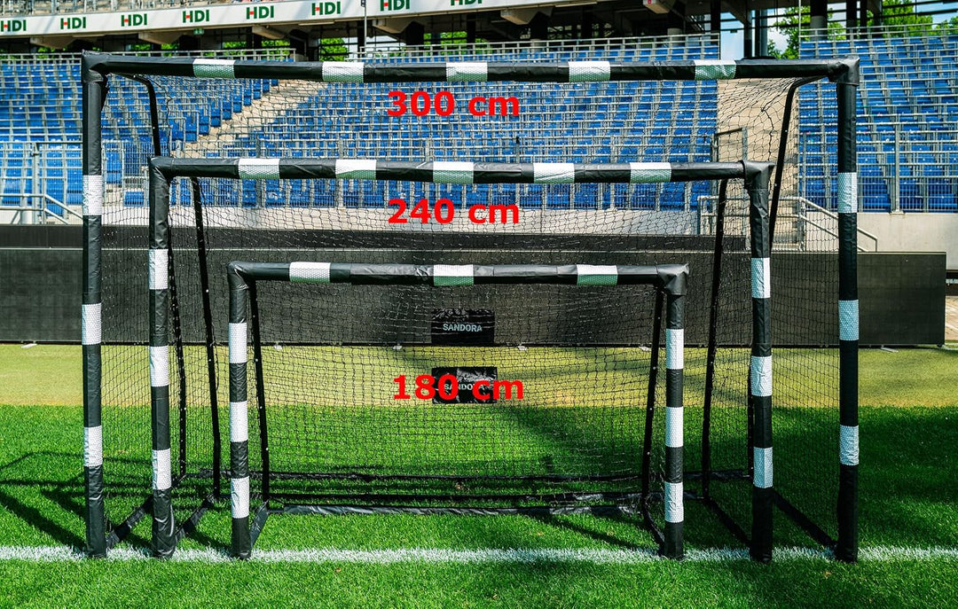 Sandora Fussballtor Hattrick in Breite M 180 - L 240 - XL 300 Ron-Robert Zieler Edition schwarz/weis