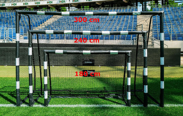 Sandora Fussballtor Hattrick in Breite M 180 - L 240 - XL 300 Ron-Robert Zieler Edition schwarz/weis